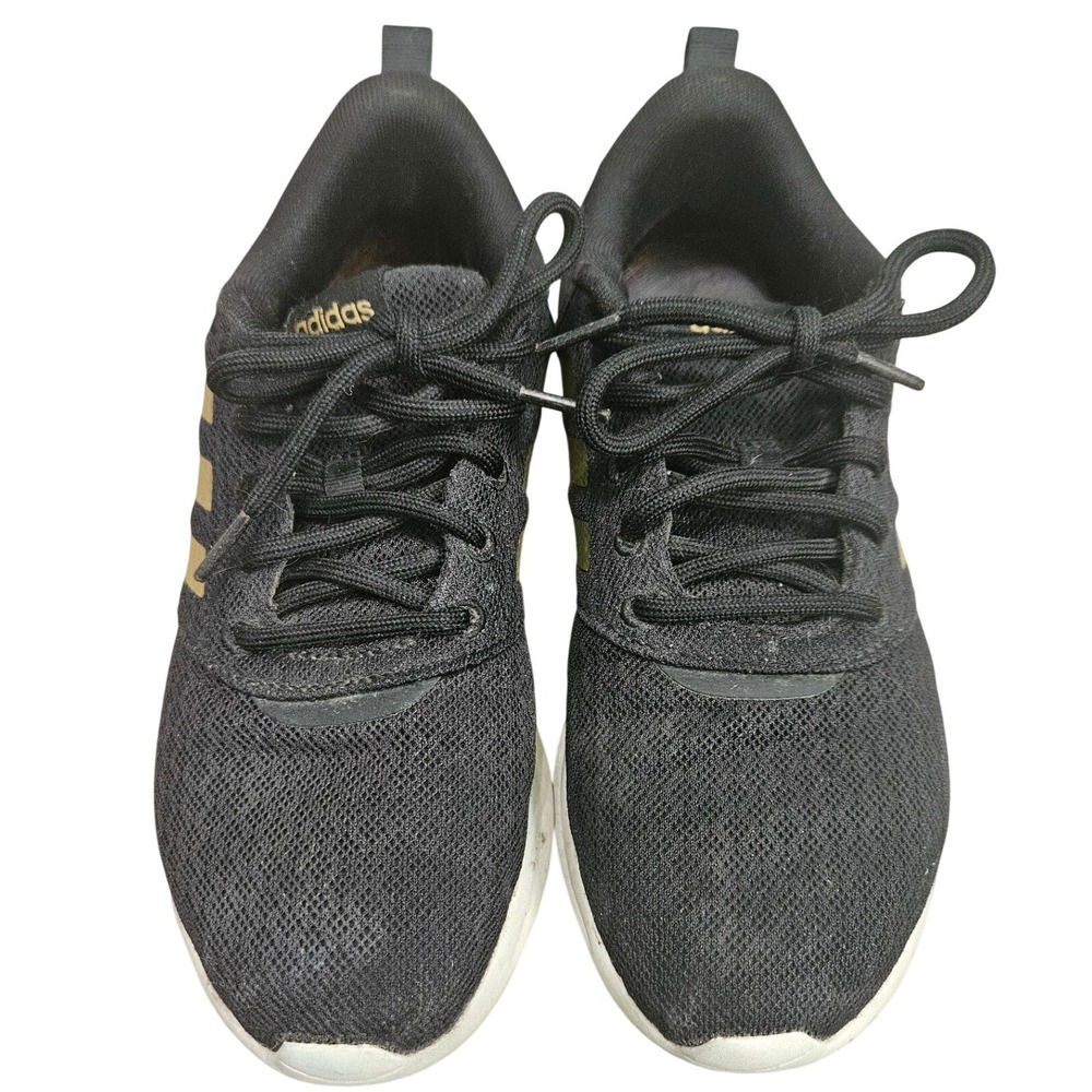 Adidas Cloudfoam Pure 2.0 Womens‎ Black Gold Running Shoes Size 7 Sporty Classic